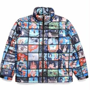 Hypland ANIME MANGA OUTERWEAR NARUTO VS SASUKE SCENES PUFFER JACKET (MULTI)